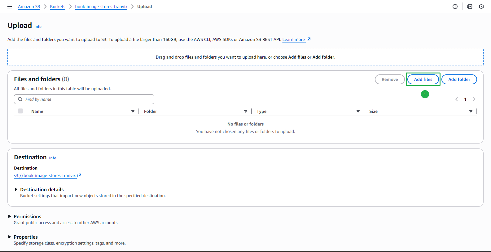 Upload interface
