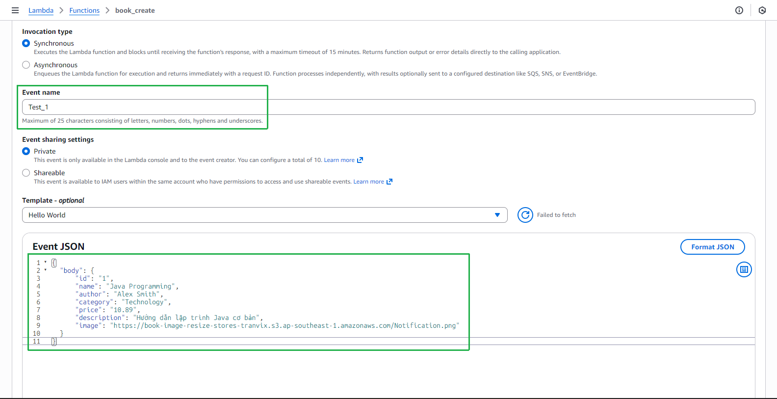 Event JSON