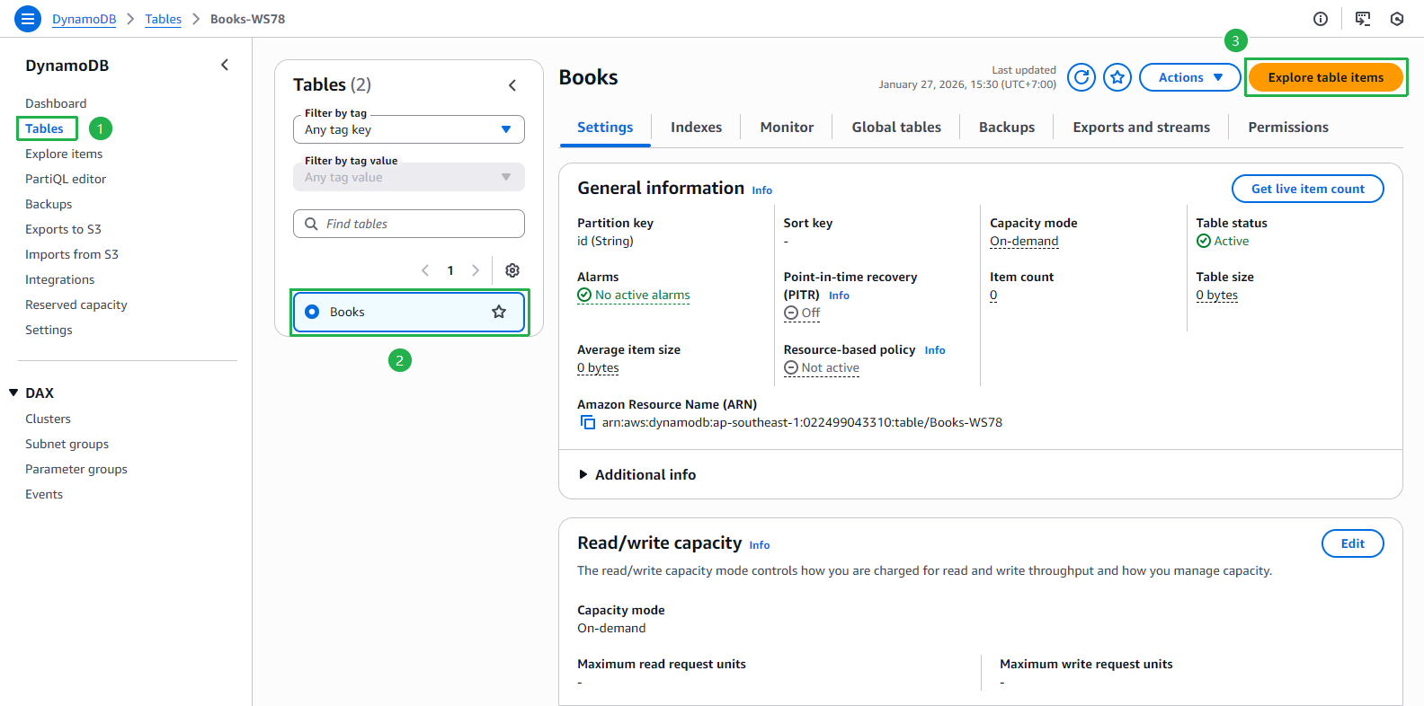 View DynamoDB