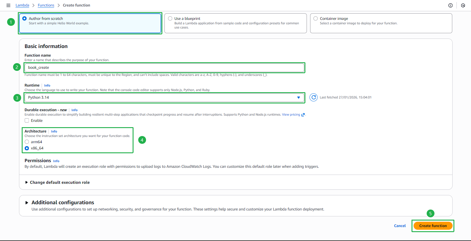 Configure Lambda Function